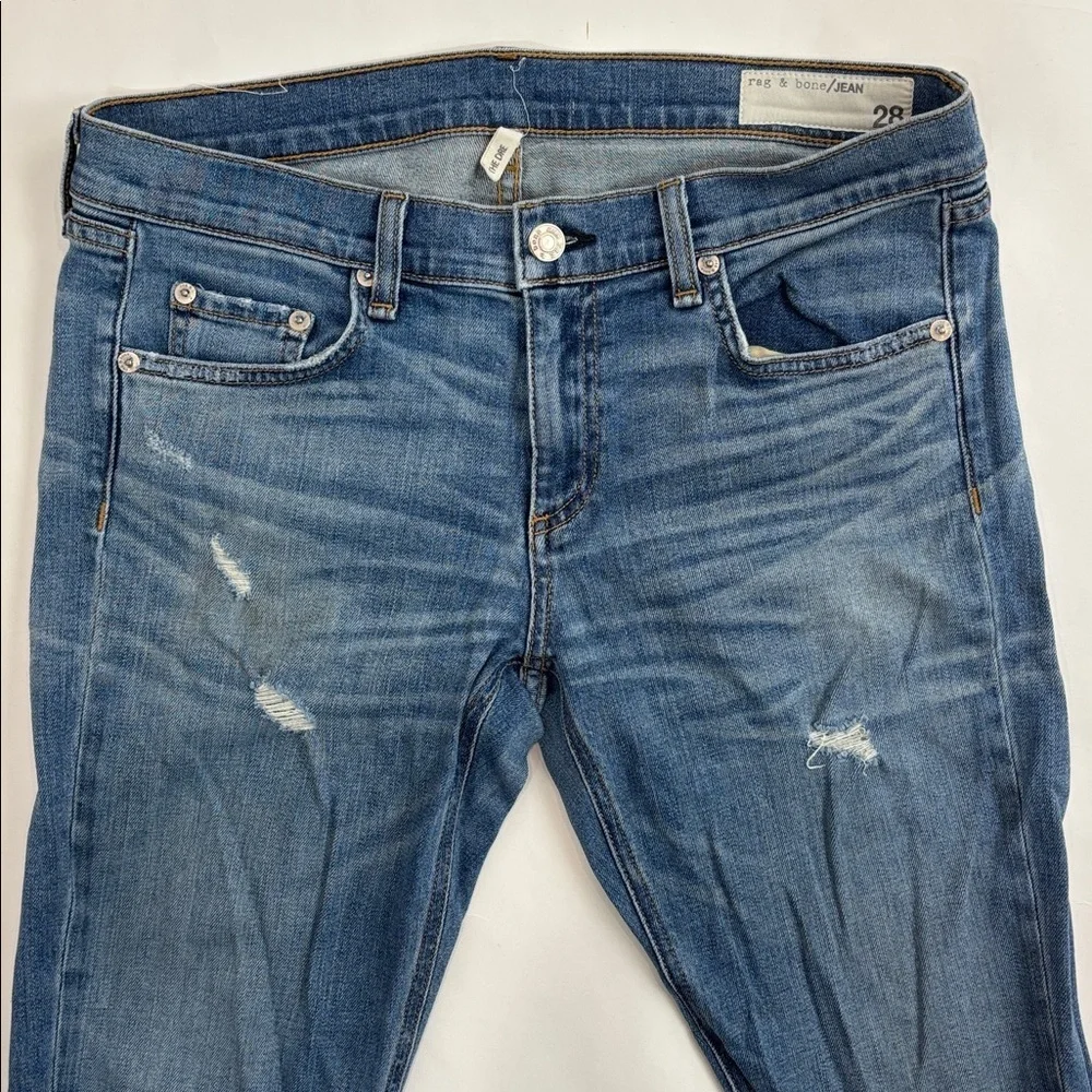 Rag & Bone The Dre Armitage Classic Skinny Leg Blue Jeans